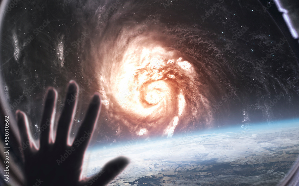 3D illustration of realistic spiral galaxy. High quality digital space sci-fi art in 5K - realistic visualization