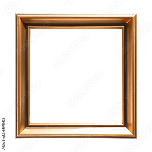 Bronze photo frame isolated on transparent background 