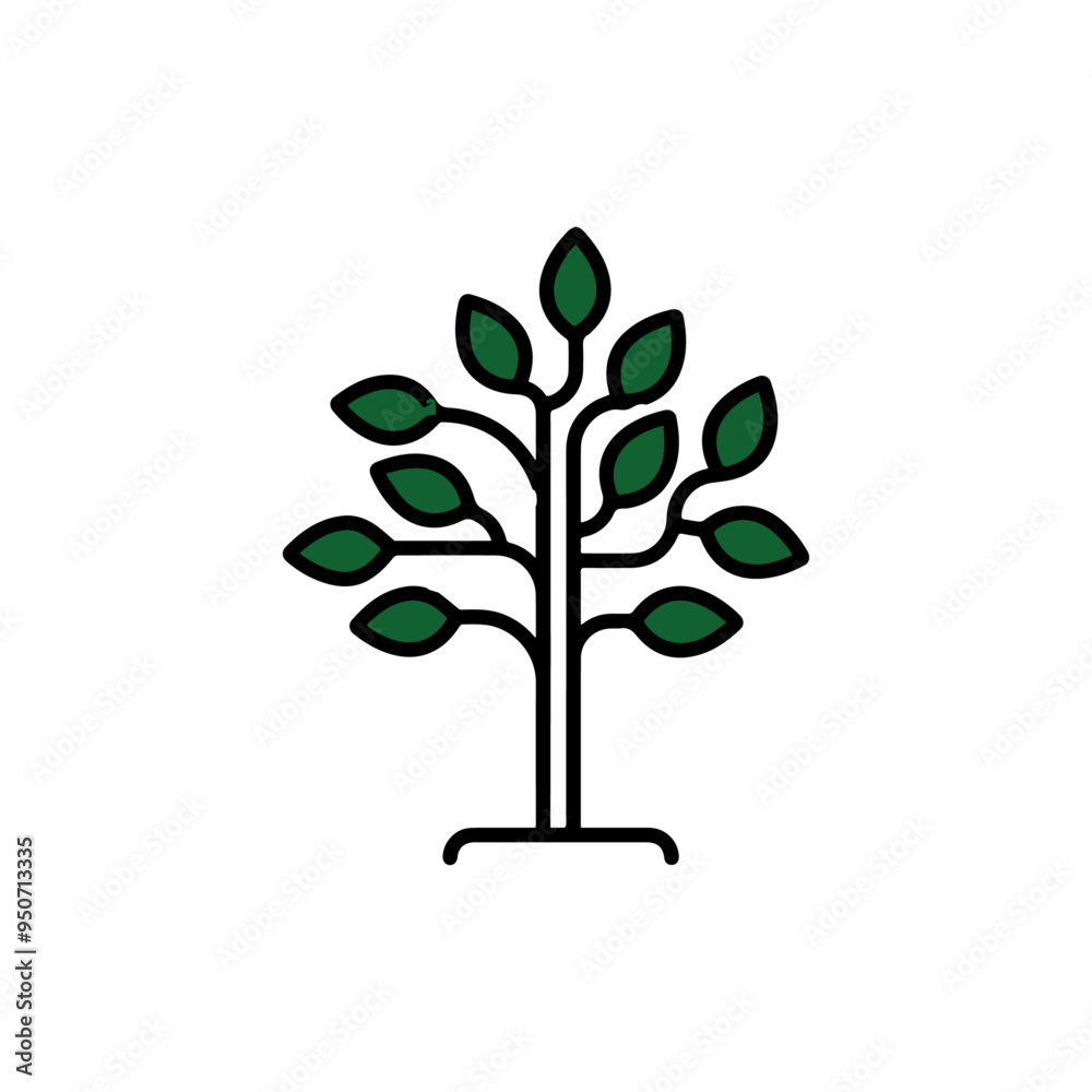 Vector tree. Tree silhouette. Green Spring Tree. Vector Illustration. Vector tree. Tree silhouette. Green Spring Tree. Vector Illustration.