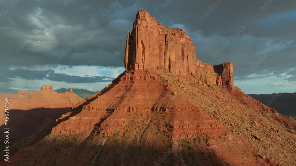 Aerial imagery above Moab desert scene with rocky outcrops and Mesa in 4K
Aerial imagery above Moab desert scene with rocky outcrops and Mesa in 4K