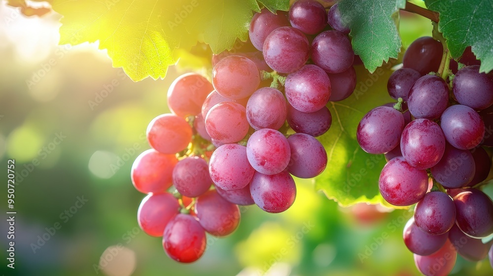 Vibrant Vineyard: Lush Clusters of Ripe, Juicy Grapes Vibrant Vineyard: Lush Clusters of Ripe, Juicy Grapes