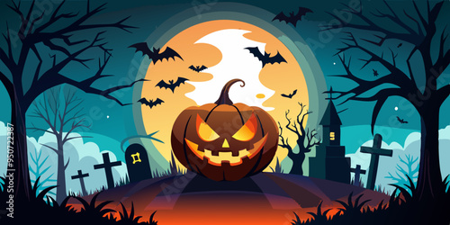 halloween background with pumpkins