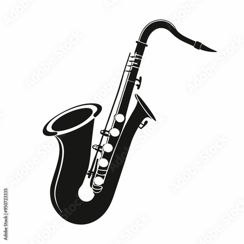 saxophone isolated on white background