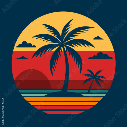 tropical island with palm trees