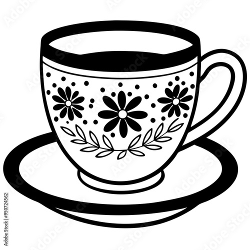 black cup of tea