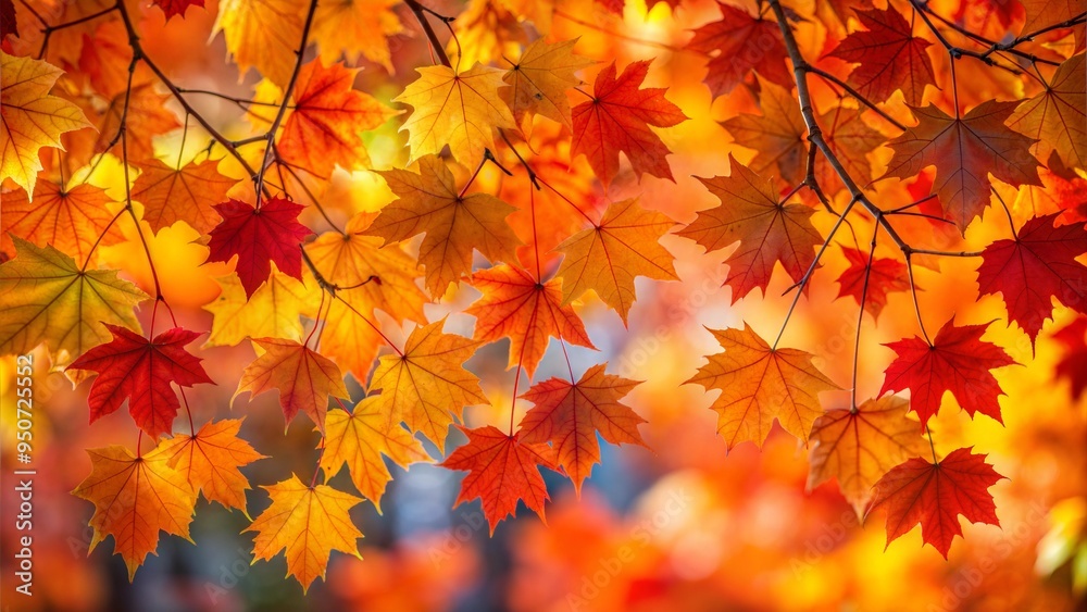 Autumn foliage background, warm and nostalgic atmosphere, vibrant orange, red, and yellow leaves Autumn foliage background, warm and nostalgic atmosphere, vibrant orange, red, and yellow leaves