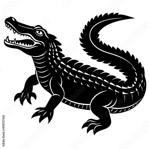 vector illustration of a crocodile