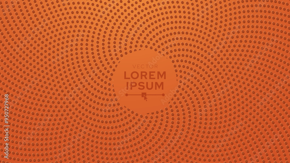Obraz premium Basketball Ball Cartoon Leather Texture with Bumps Pattern Background. Orange Rubber Pebbles Grain Dots Texture. Sports Theme Banner Backdrop. Vector Illustration.
