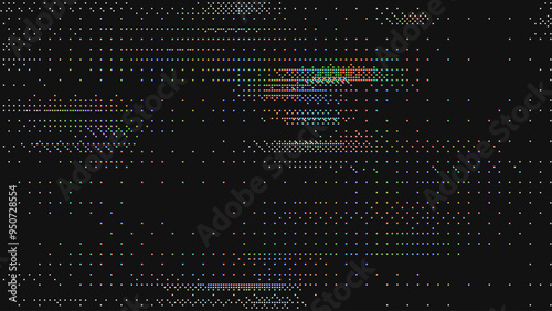 Glitch Dithered Bitmap Pixels Pattern. Pixel Art Chaotic Glitchy Background. 90s CCTV VHS Screen Vibe. Vector Illustration.