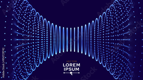 Abstract Magnetic Field Visualization. Gravity. Gravitational Waves Concept. Physical Technology Futuristic Background. Science Tech Bg. Vector Illustration.