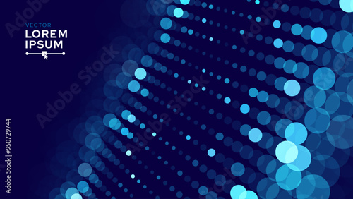 Digital Data Flow Vector Background. Big Data Technology Lines. Data Transmission Concept. High Speed Internet. Information Matrix Flow in Virtual Reality Cyberspace. Vector Illustration.