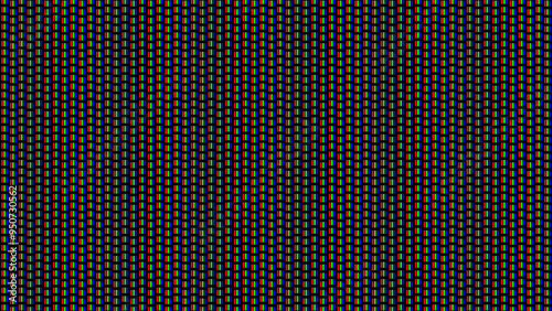RGB Screen Dots Seamless Pattern. Analog Display Television. Close Up Screen Texture. Macro of LCD Computer Screen Displaying Pure RGB Pixels. Red Green Blue LED Panel. Vector Illustration.