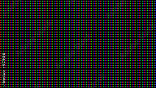 RGB Screen Dots Seamless Pattern. Analog Display Television. Close Up Screen Texture. Macro of LCD Computer Screen Displaying Pure RGB Pixels. Red Green Blue LED Panel. Vector Illustration.