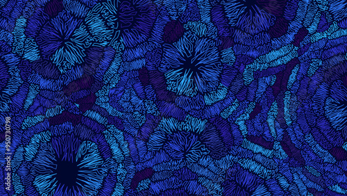 Abstract Blue Lines Colorful Urban Style Hip Hop Graffiti Pattern. Street Art Background. Vector Illustration.