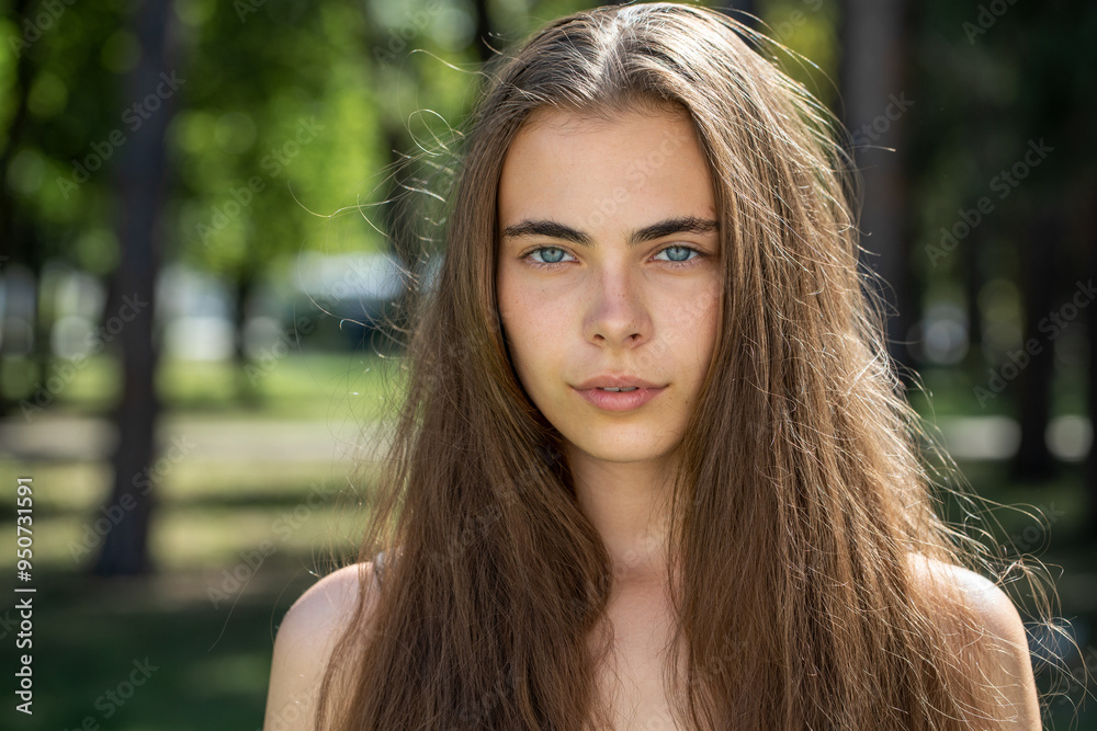 Naklejka premium Portrait of a young beautiful girl