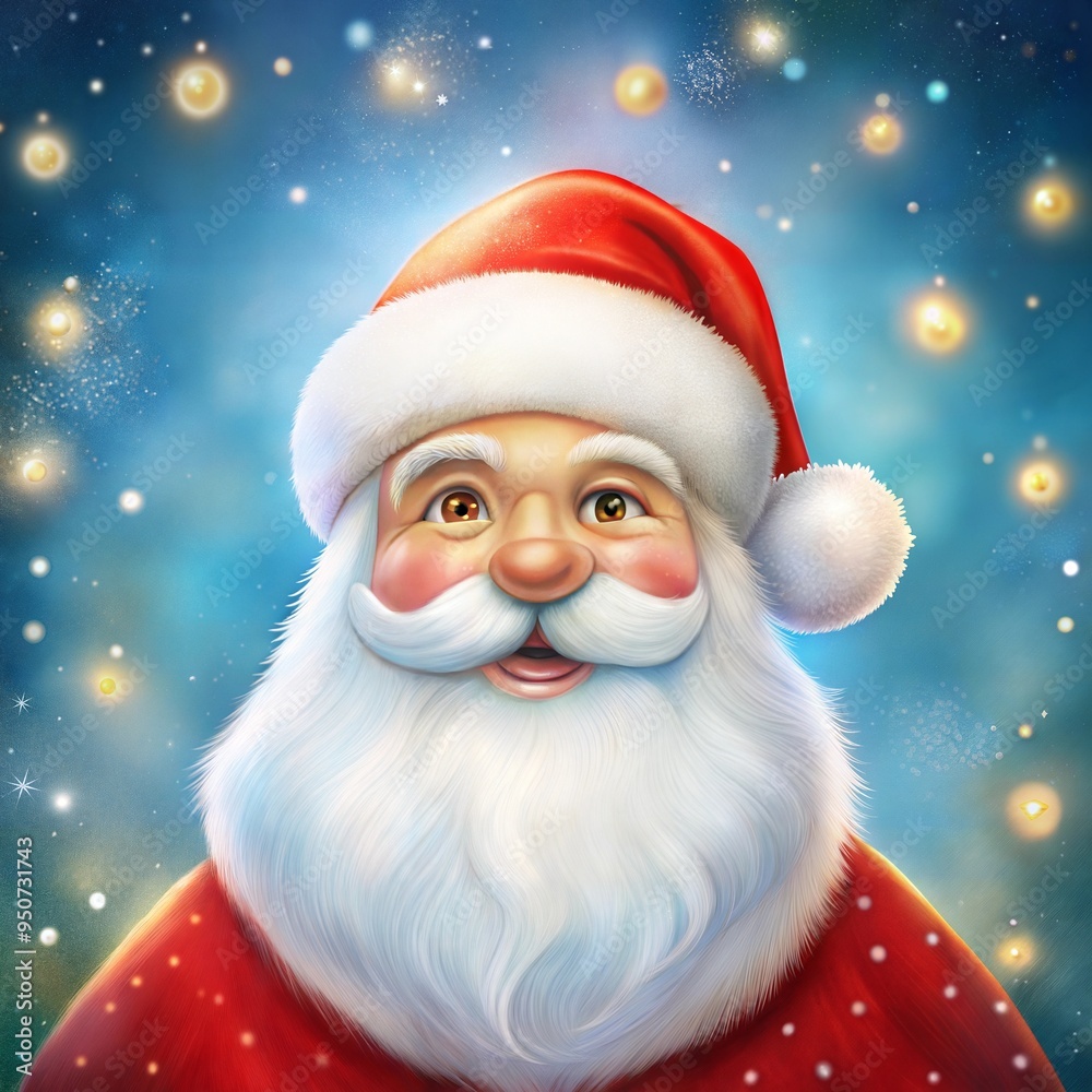 Santa Claus with twinkling lights background Santa Claus with twinkling lights background