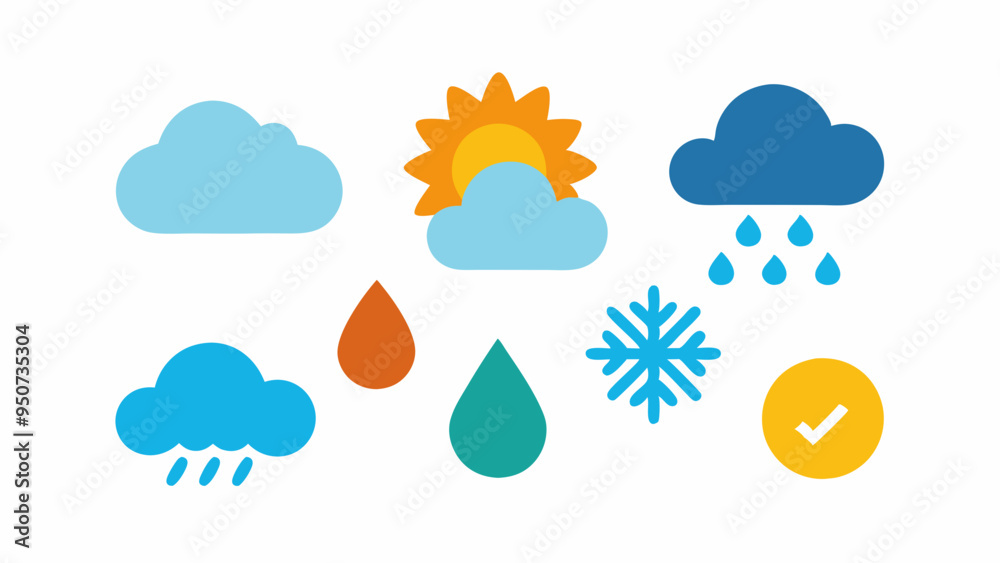 Weather icon set on white background Weather icon set on white background