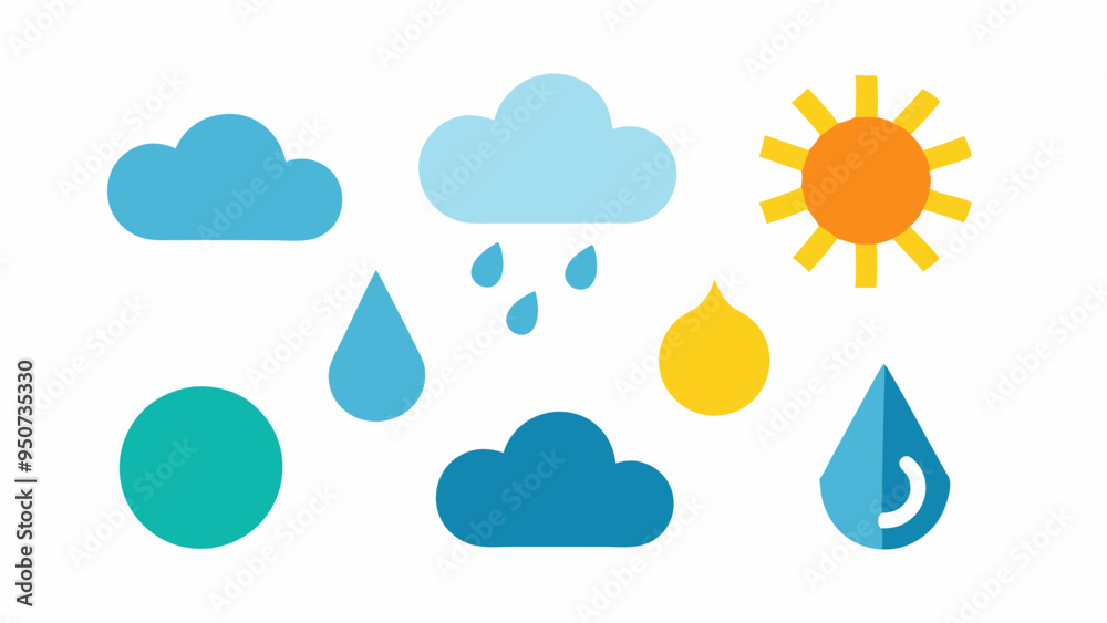 Weather icon set on white background Weather icon set on white background