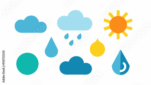 Weather icon set on white background