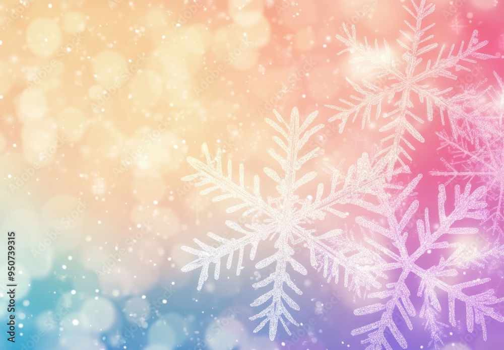 Snowflake background, Christmas, winter, pastel colors blurred background, space for text Generative AI Snowflake background, Christmas, winter, pastel colors blurred background, space for text Generative AI