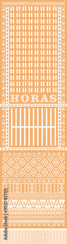 Ulos ornaments with transparent format, PNG, Modern Batak Ulos with gold designs, various colors. photo