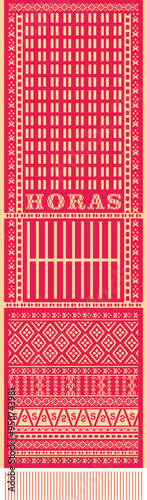 Ulos ornaments with transparent format, PNG, Modern Batak Ulos with gold designs, various colors. photo