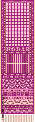Ulos ornaments with transparent format, PNG, Modern Batak Ulos with gold designs, various colors. photo
