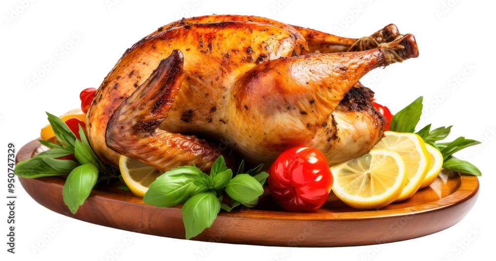 PNG Delicious roasted turkey with garnishes PNG Delicious roasted turkey with garnishes