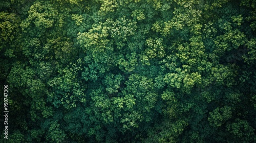 Lush Green Canopy of Trees from Above