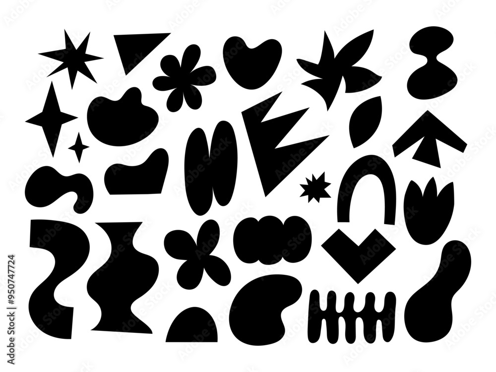 Fototapeta premium Set of free forms, Blots. Graphic elements for design. Vector illustration