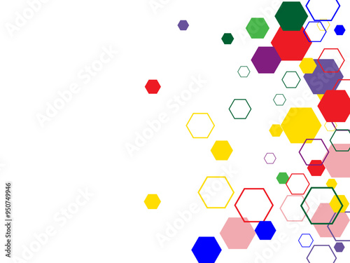 Abstract symbol pattern listed as a design with disassembled shapes.  Multicolored doodles in the form of geometric elements are randomly scattered. 