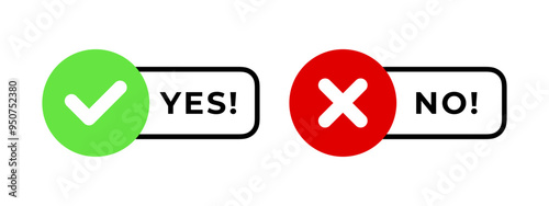 Yes or no icons. Check mark