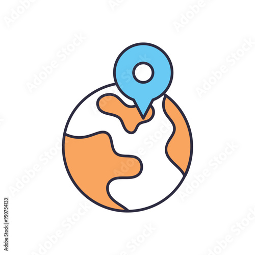 Geolocation Globe vector icon
