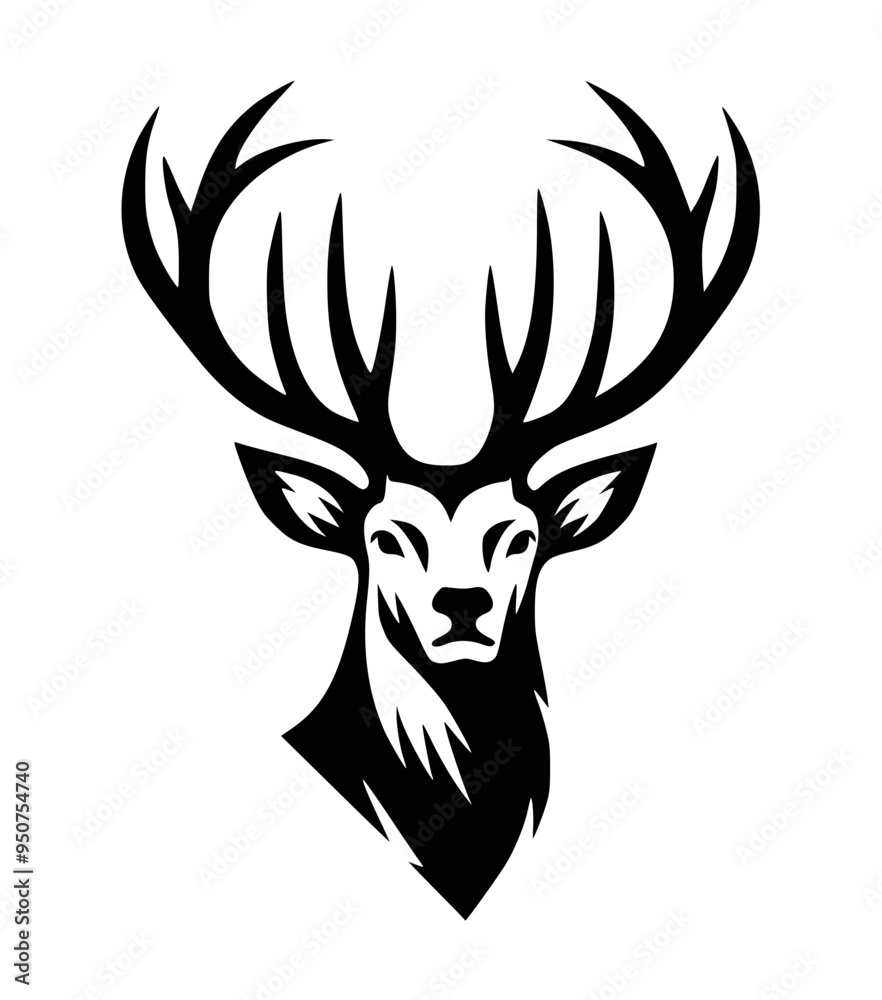 Fototapeta premium Deer, deer emblem, deer head vector