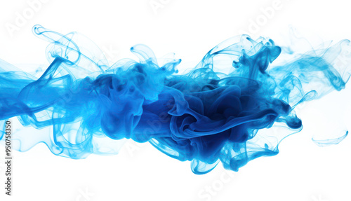 PNG Abstract blue ink swirling art