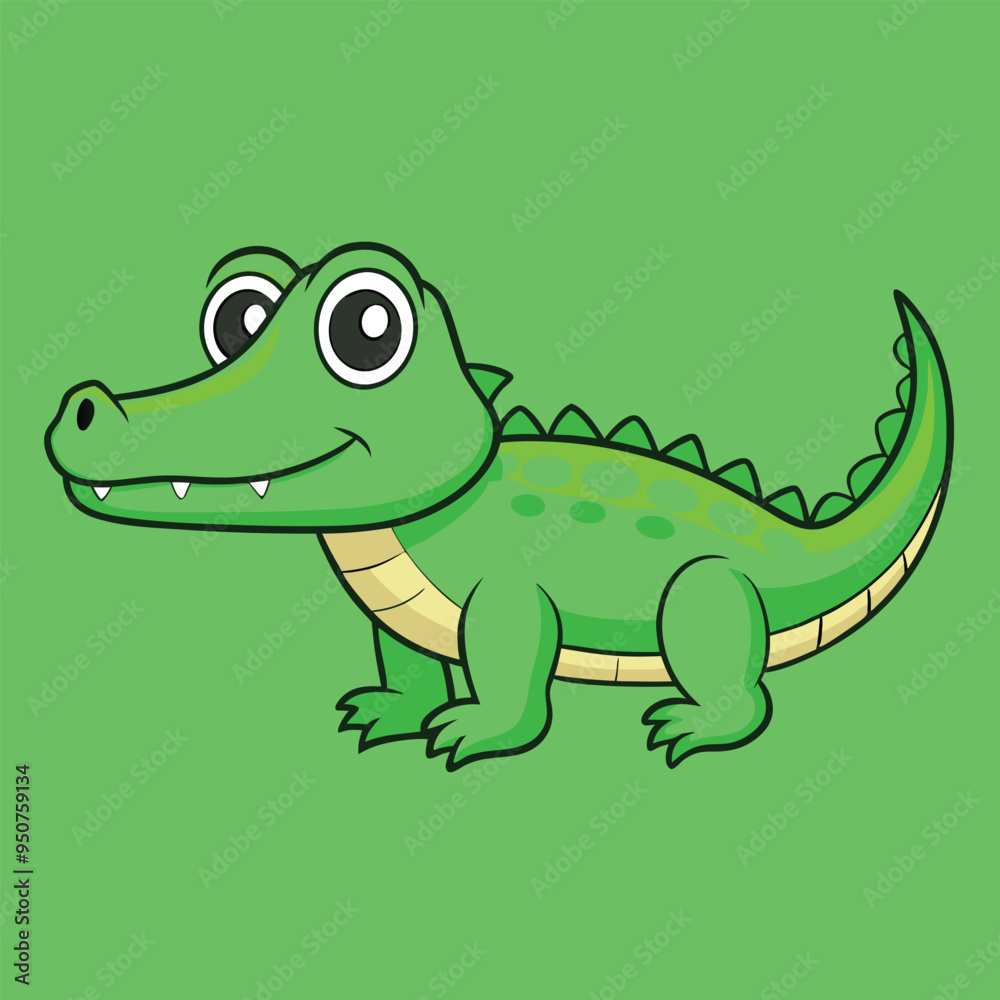 Alligator Cartoon Vector Illustration - Clipart, and Line Art Design Alligator Cartoon Vector Illustration - Clipart, and Line Art Design