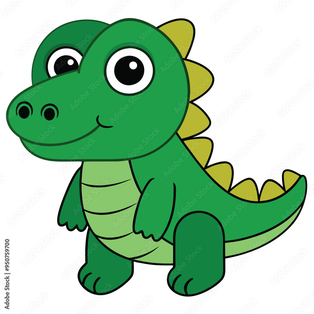 Alligator Cartoon Vector Illustration - Clipart, and Line Art Design Alligator Cartoon Vector Illustration - Clipart, and Line Art Design