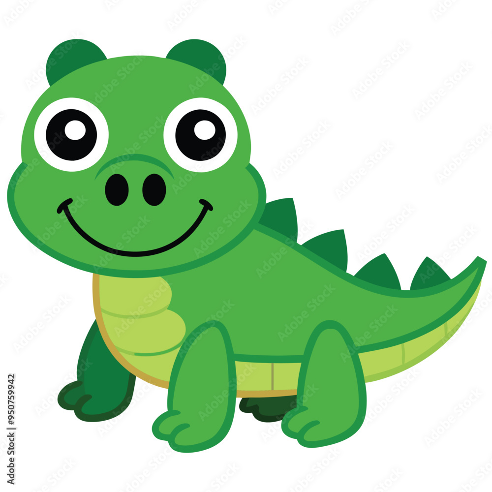 Fototapeta premium Alligator Cartoon Vector Illustration - Clipart, and Line Art Design