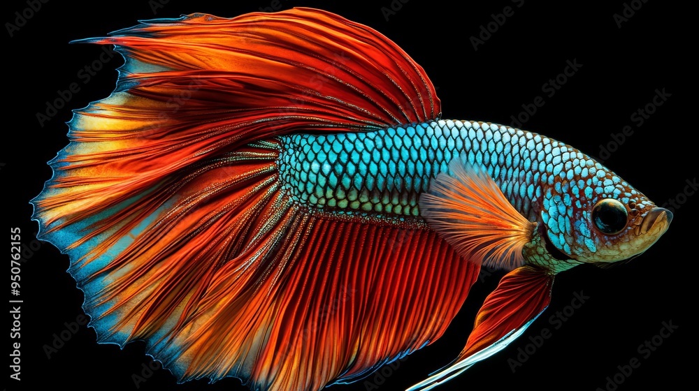Fototapeta premium The vibrant and aggressive world of betta fish: exploring the colorful beauty and unique behaviors of siamese fighting fish