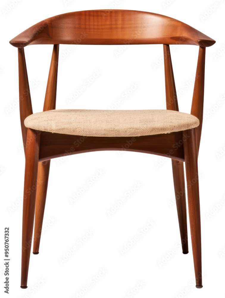 PNG Elegant wooden mid-century chair PNG Elegant wooden mid-century chair