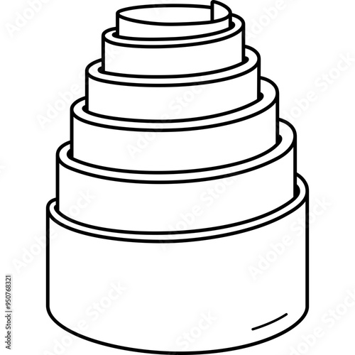 Industrial volute spring. Vector outline illustration.