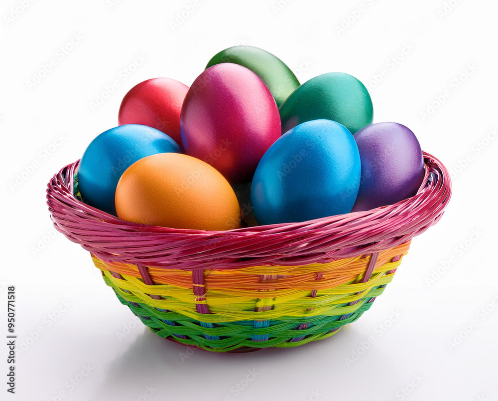 easter eggs in a basket easter eggs in a basket