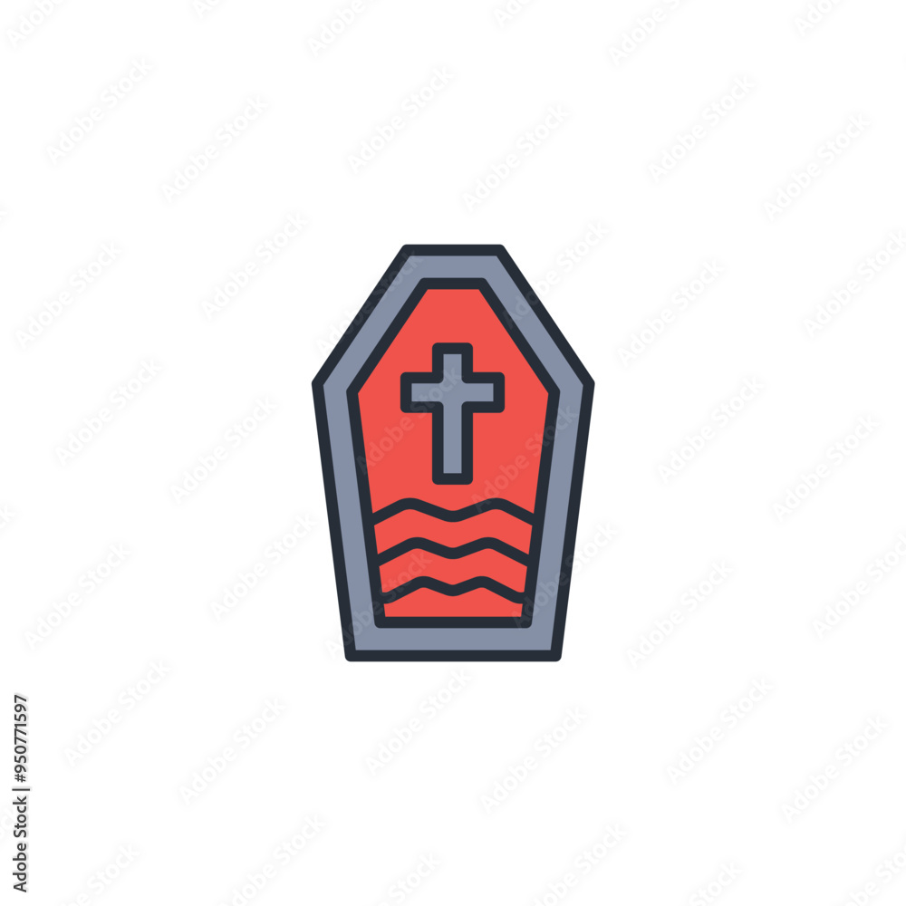 coffin icon. vector.Editable stroke.linear style sign for use web design,logo.Symbol illustration. coffin icon. vector.Editable stroke.linear style sign for use web design,logo.Symbol illustration.