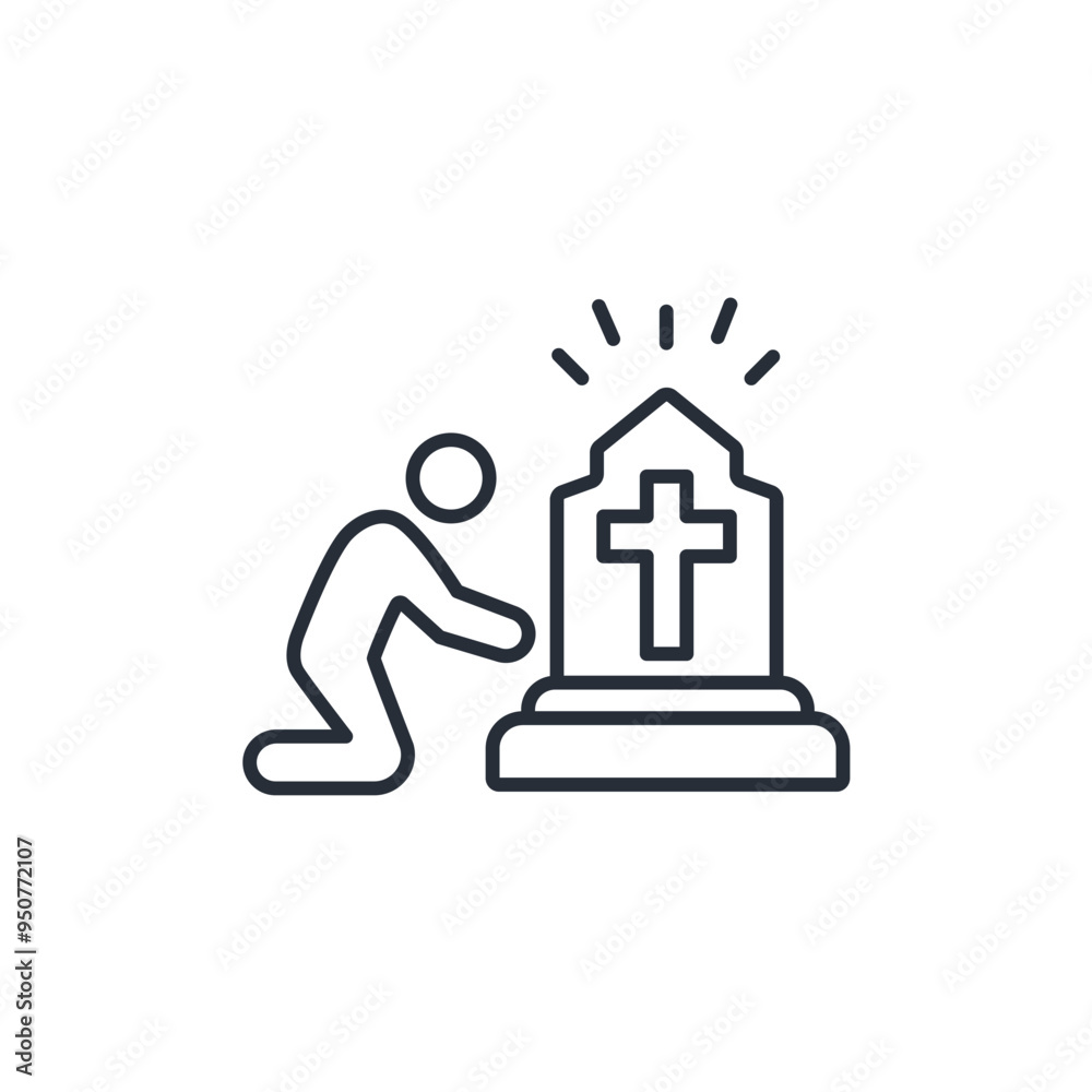funeral icon. vector.Editable stroke.linear style sign for use web design,logo.Symbol illustration. funeral icon. vector.Editable stroke.linear style sign for use web design,logo.Symbol illustration.