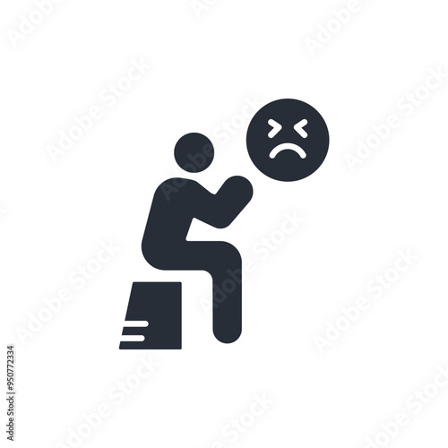 grief icon. vector.Editable stroke.linear style sign for use web design,logo.Symbol illustration.