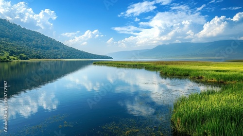 Serene Lake Landscape with Mountain Reflections