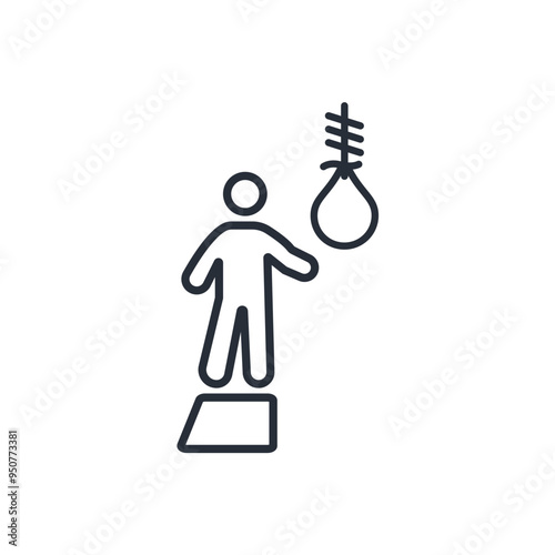 Suicide icon. vector.Editable stroke.linear style sign for use web design,logo.Symbol illustration.
