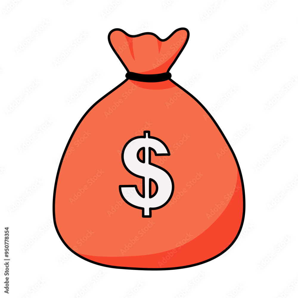 Bag with money. A red bag of money with a dollar sign on it, representing wealth, savings or financial success. For projects, websites or presentations related to finance. Bag with money. A red bag of money with a dollar sign on it, representing wealth, savings or financial success. For projects, websites or presentations related to finance.