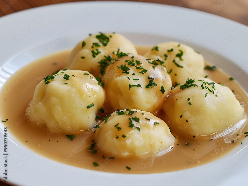 Potato dumplings with gravy Potato dumplings with gravy