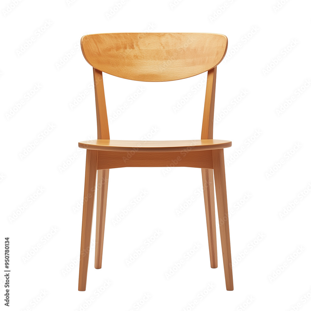 Minimalistic Scandinavian wooden chair with clean lines and light wood finish isolated on transparent background Minimalistic Scandinavian wooden chair with clean lines and light wood finish isolated on transparent background